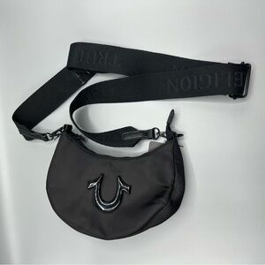 True Religion Horseshoe Shoulder Crossbody Strap Bag Black